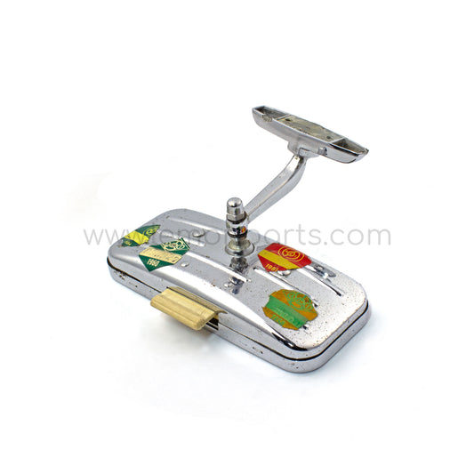 Original Ferrari 250 SWB rear view mirror with 4 tax stickers