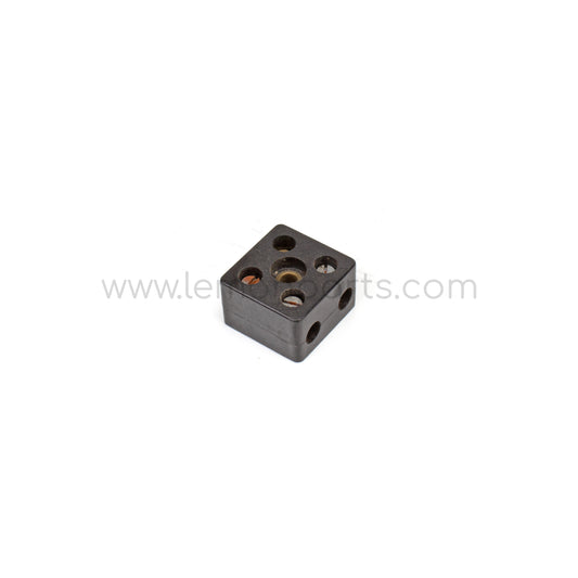 Black Bakelite wire connector block square 2x2 terminals missing 1 screw for Ferrari 166 / 212 / 250 / 275
