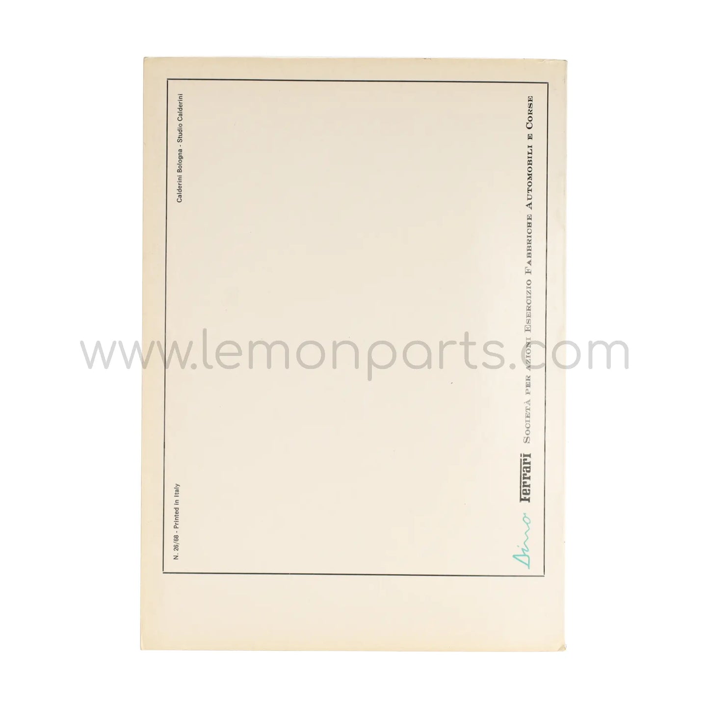 Original owners manual for Ferrari Dino 206 GT
