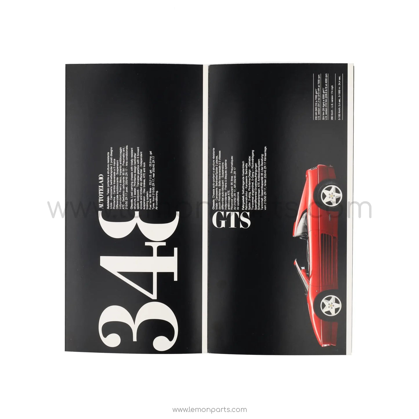 762/93 - Ferrari fold out brochure for 348 512 456 F1 - 3M/09/93