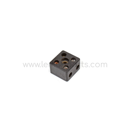 Black Bakelite wire connector block square 2x2 terminals missing 1 screw for Ferrari 166 / 212 / 250 / 275