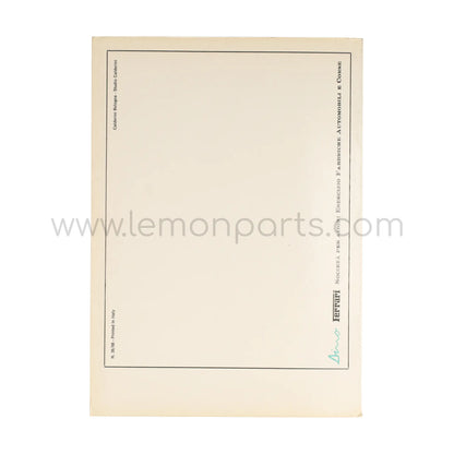 Original owners manual for Ferrari Dino 206 GT