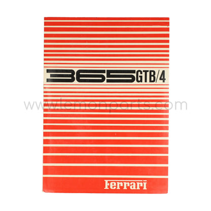 Original owners manual for Ferrari 365 GTB/4 Daytona