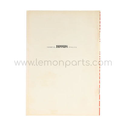Original owners manual additional instructions for Ferrari 365 GTB/4 Daytona 1972 USA version