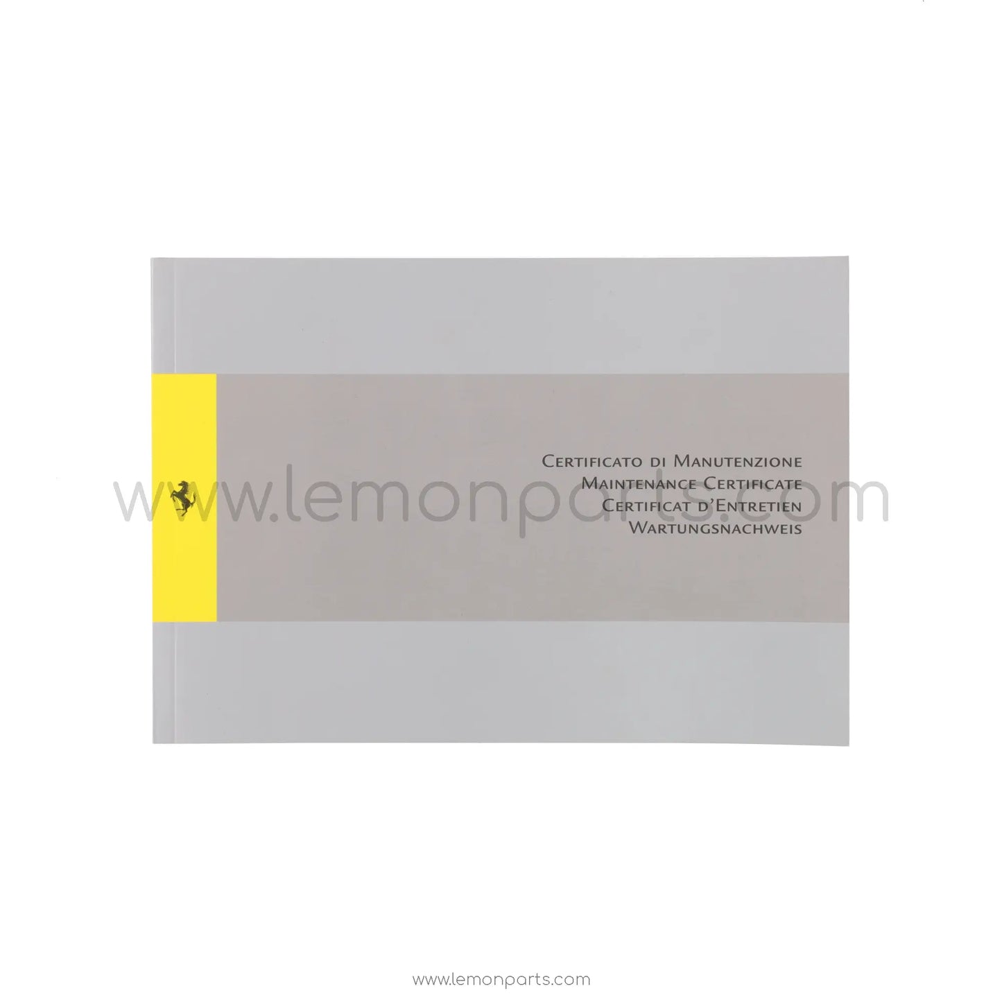 3742/10 - New blank maintenance certificate for Ferrari 2010