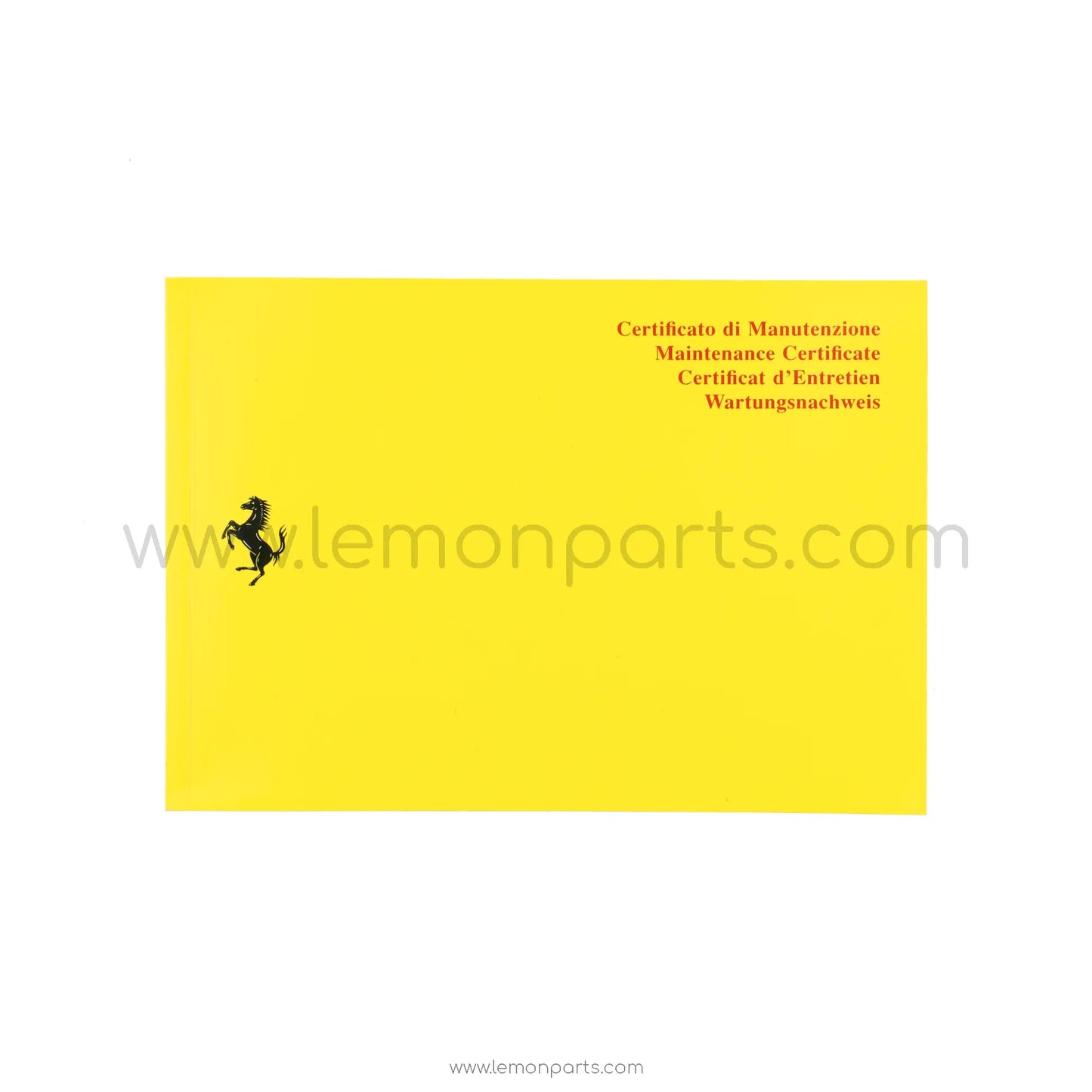 3740/10 - New blank maintenance certificate for Ferrari 2010