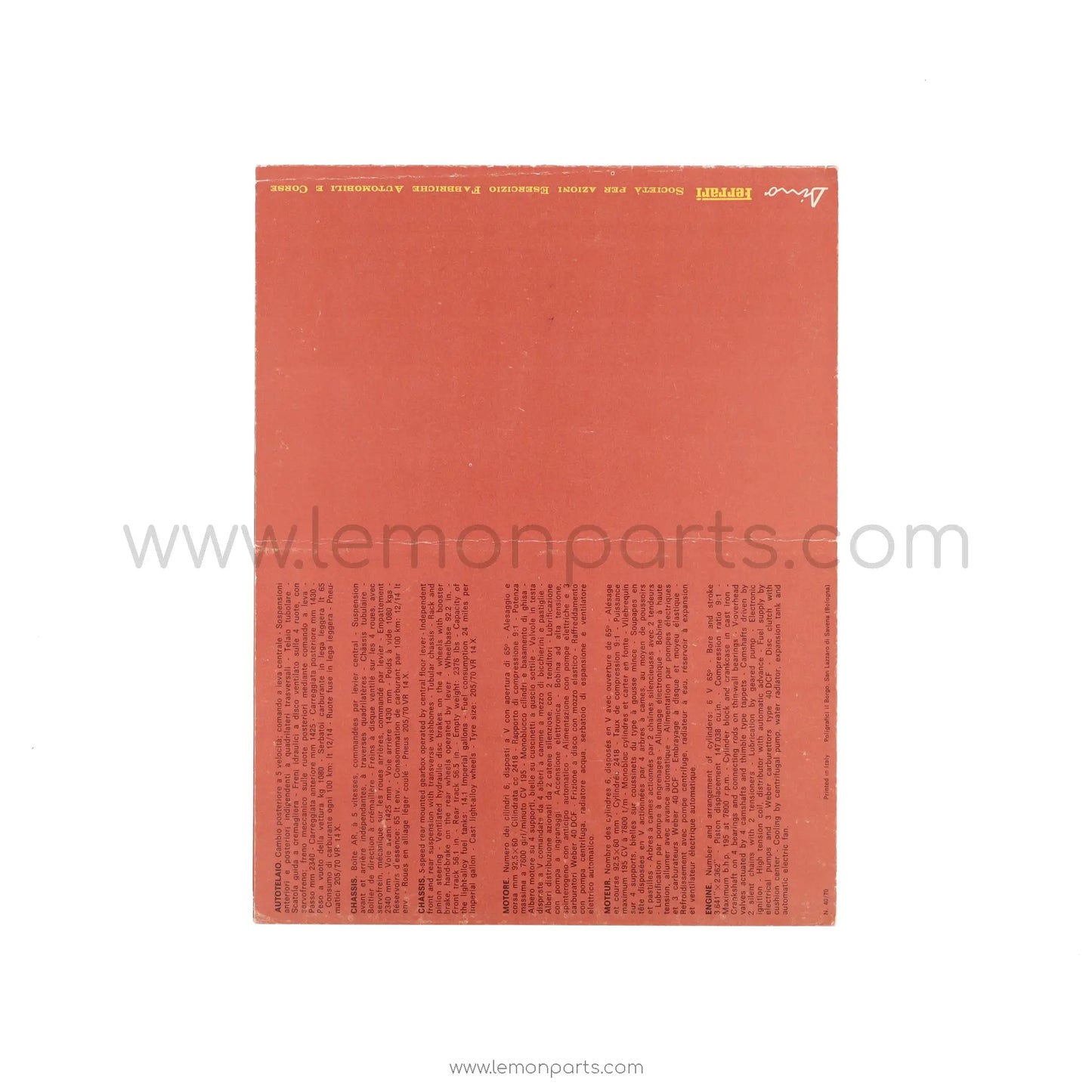 40/70 - Ferrari Dino 246 GT sales brochure