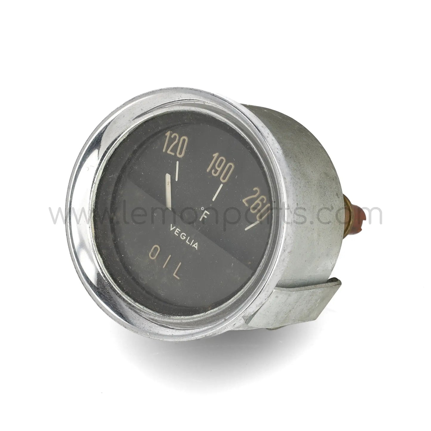 Original Veglia oil temperature gauge in English Fahrenheit black dial for Ferrari 250