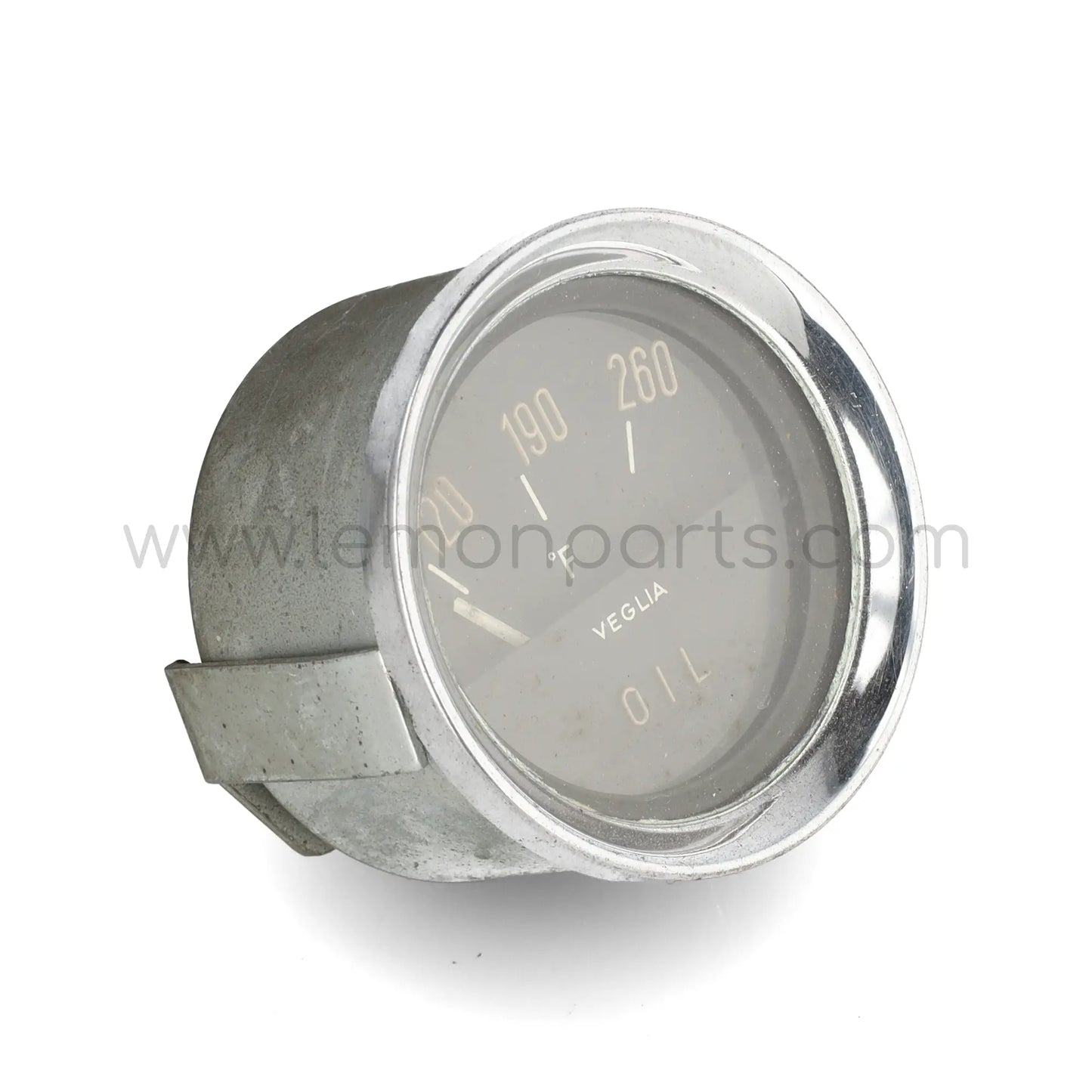 Original Veglia oil temperature gauge in English Fahrenheit black dial for Ferrari 250
