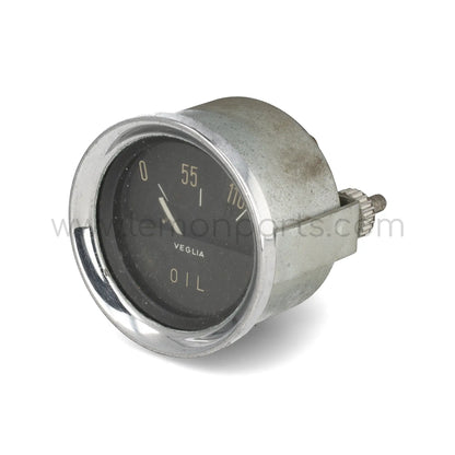 Original Veglia oil pressure gauge in Italian black dial for Ferrari 250
