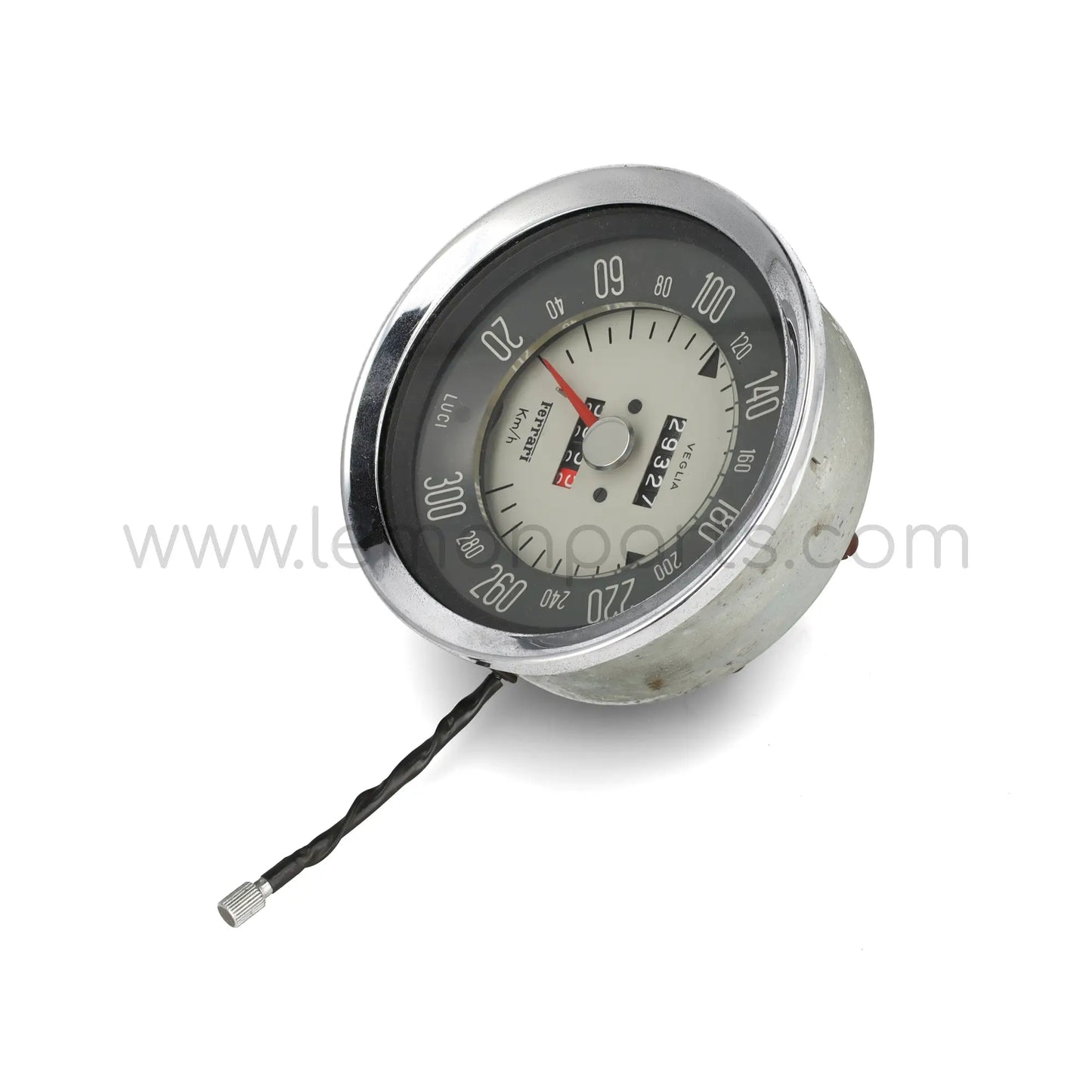Original Veglia speedometer gauge with white backface for Ferrari 250 SWB California Lusso