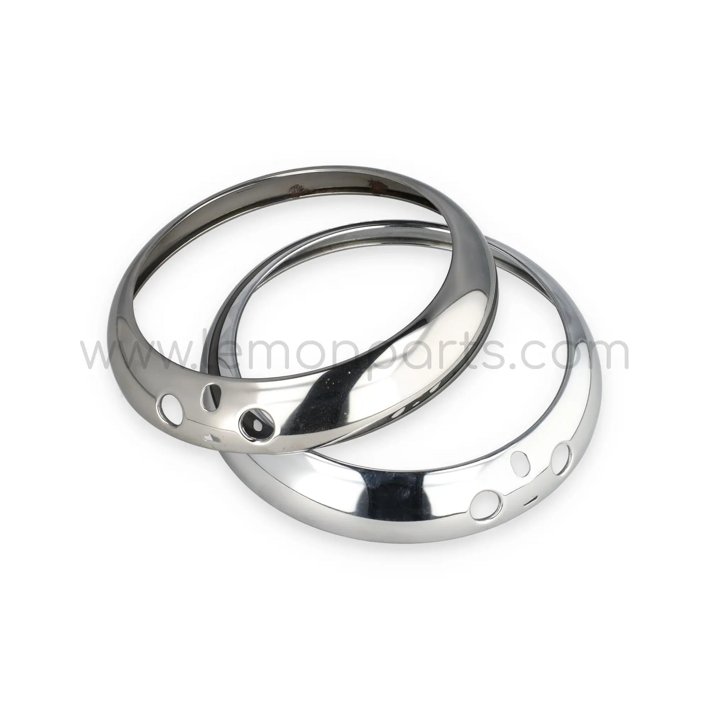 Original SEV Marchal chromed headlight rings set for Ferrari 250 SWB