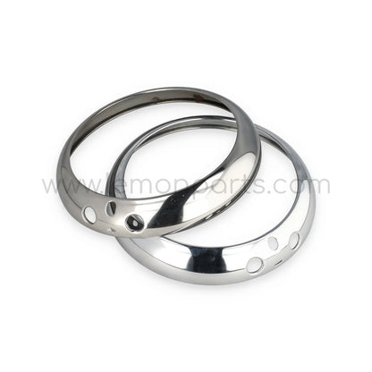 Original SEV Marchal chromed headlight rings set for Ferrari 250 SWB