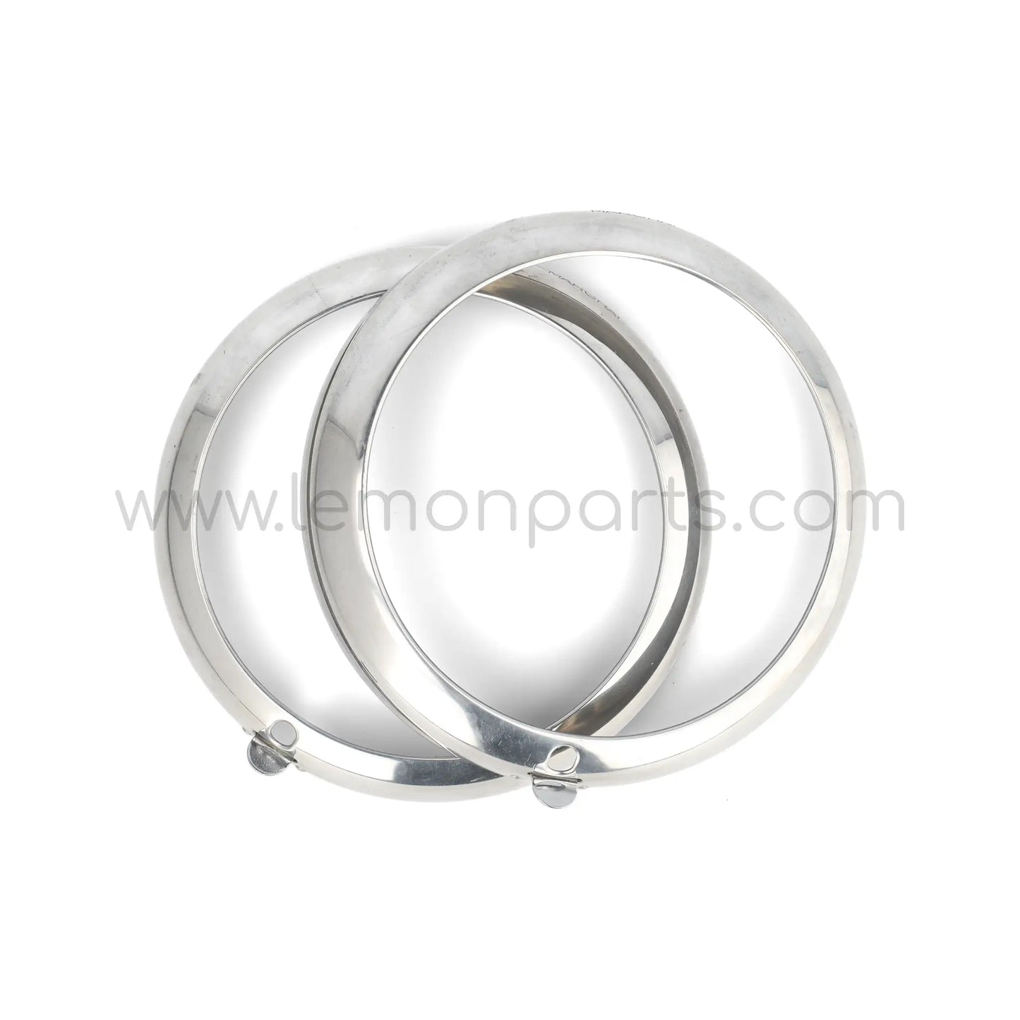 NOS early Marchal aluminium headlight rings set for Ferrari 250 SWB competition