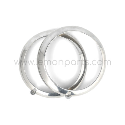 NOS early Marchal aluminium headlight rings set for Ferrari 250 SWB competition