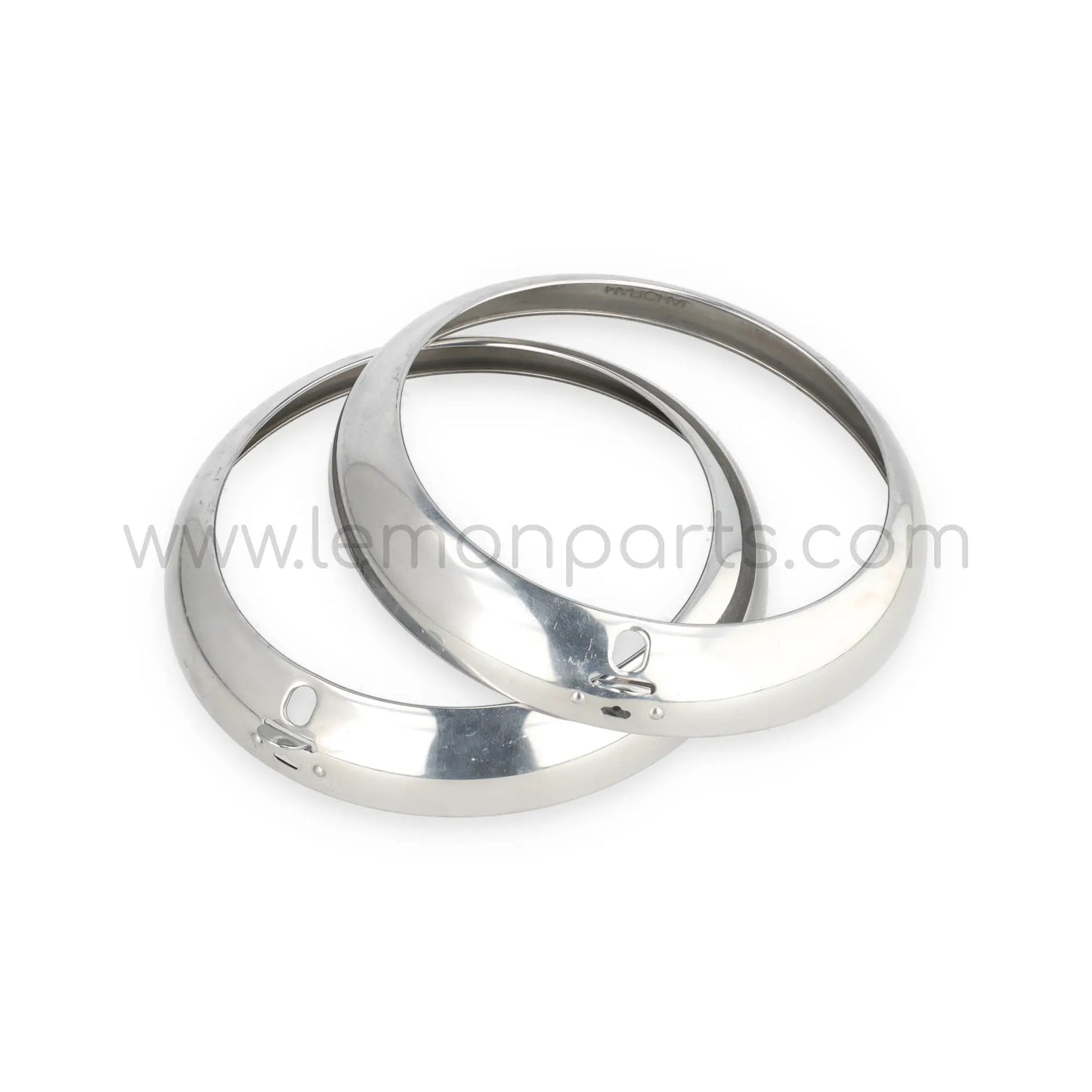 NOS early Marchal aluminium headlight rings set for Ferrari 250 SWB competition