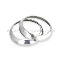 NOS early Marchal aluminium headlight rings set for Ferrari 250 SWB competition