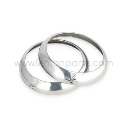 NOS early Marchal aluminium headlight rings set for Ferrari 250 SWB competition