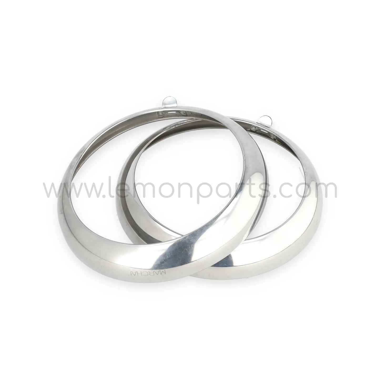 NOS early Marchal aluminium headlight rings set for Ferrari 250 SWB competition