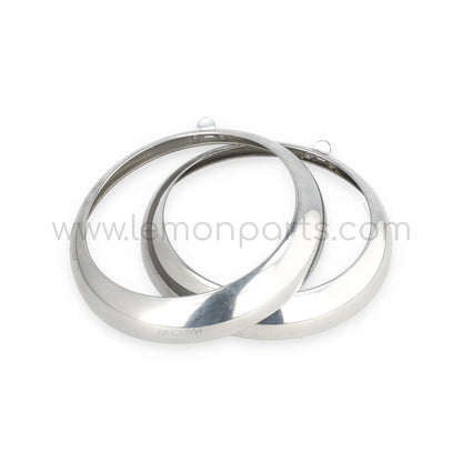 NOS early Marchal aluminium headlight rings set for Ferrari 250 SWB competition