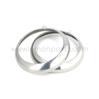 NOS early Marchal aluminium headlight rings set for Ferrari 250 SWB competition