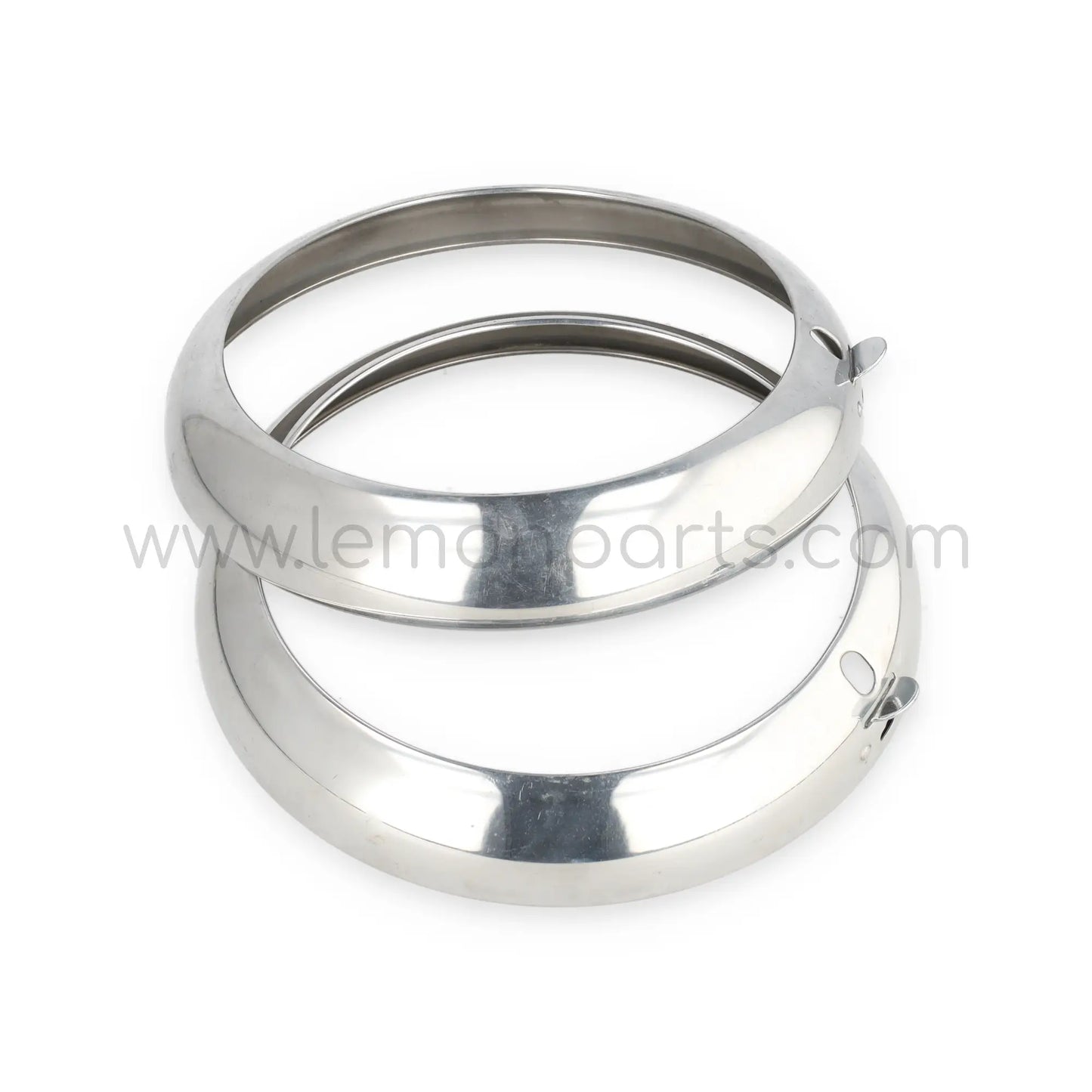 NOS early Marchal aluminium headlight rings set for Ferrari 250 SWB competition