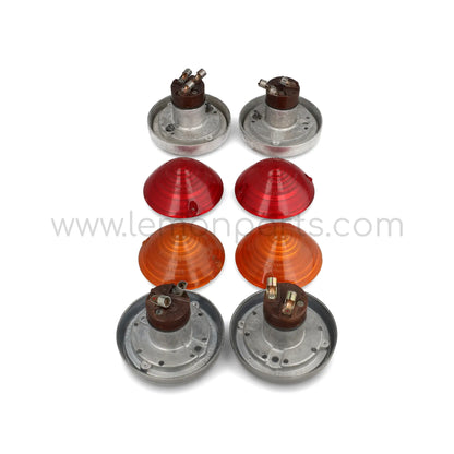 Original Carello aluminium competition tail lights set for Ferrari 250 SWB / GTO