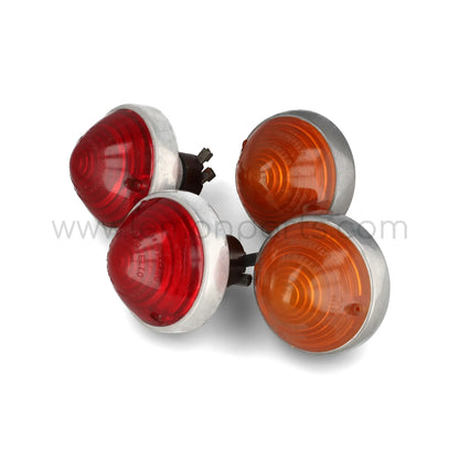 Original Carello aluminium competition tail lights set for Ferrari 250 SWB / GTO