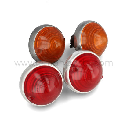 Original Carello aluminium competition tail lights set for Ferrari 250 SWB / GTO